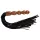 ZADO - frusta in pelle con manico dildo in legno - nero marrone