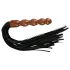 ZADO - frusta in pelle con manico dildo in legno - nero marrone