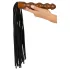 ZADO - frusta in pelle con manico dildo in legno - nero marrone