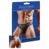 tanga uomo lucido - inserto trasparente - nero
