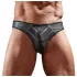 tanga uomo lucido - inserto trasparente - nero