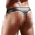 tanga uomo lucido - inserto trasparente - nero