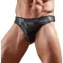 tanga uomo lucido - inserto trasparente - nero - M