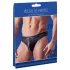 Svenjoyment - tanga uomo lucido con strass e zip - nero