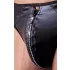 Svenjoyment - tanga uomo lucido con strass e zip - nero