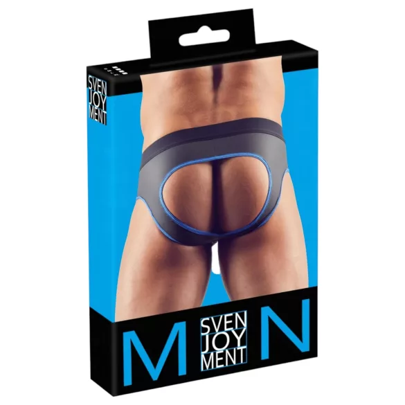 Svenjoyment - slip jockstrap aperto - nero/blu - L