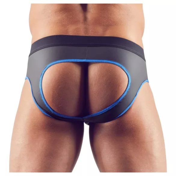 Svenjoyment - slip jockstrap aperto - nero/blu - XL