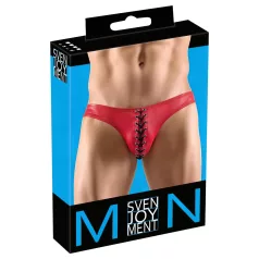 Svenjoyment - slip uomo nero con lacci - rosso - M