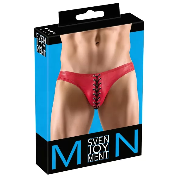 Svenjoyment - slip uomo nero con lacci - rosso - M