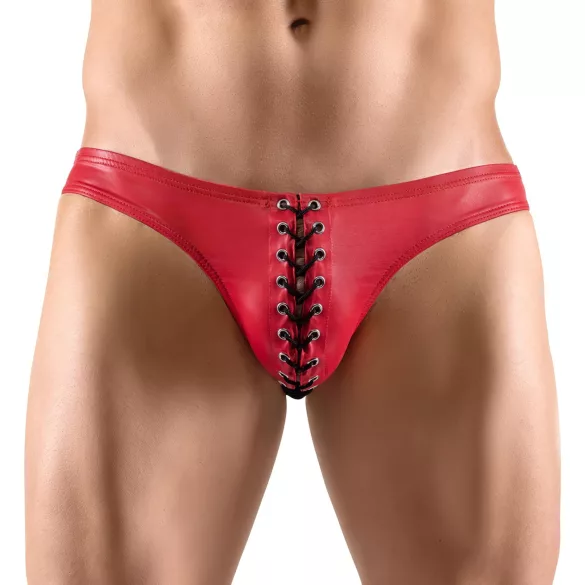 Svenjoyment - slip uomo nero con lacci - rosso - M