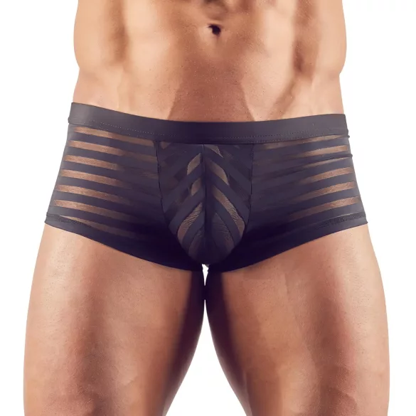 Boxer trasparente a righe - nero