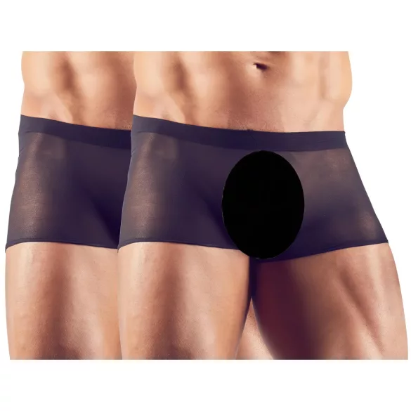 Svenjoyment - Set di boxer trasparenti neri a 2 pezzi (S-L)