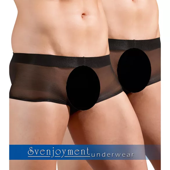 Svenjoyment - Set di boxer trasparenti neri a 2 pezzi (S-L)
