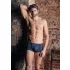 NEK - boxer uomo trasparente con lacci - inserto rete nera - blu