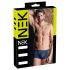 NEK - boxer uomo trasparente con lacci - inserto rete nera - blu - M