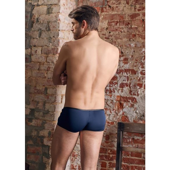 NEK - boxer uomo trasparente con lacci - inserto rete nera - blu - M
