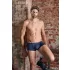 NEK - boxer uomo trasparente con lacci - inserto rete nera - blu - L