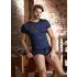 NEK - boxer uomo trasparente con lacci - inserto rete nera - blu - L