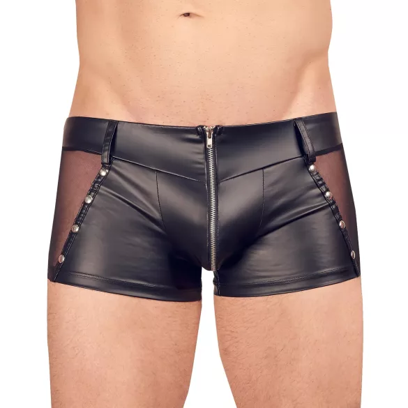 Svenjoyment - boxer da uomo lucido con cerniera (nero) - L