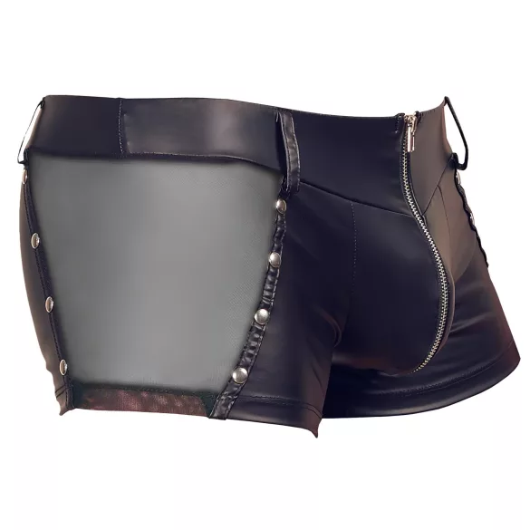 Svenjoyment - boxer da uomo lucido con cerniera (nero) - L