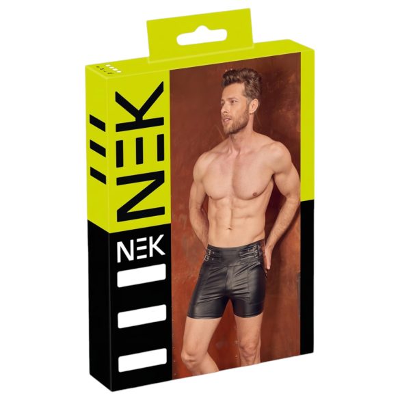 NEK - bermuda uomo lunga con fibbia in metallo (nero) - M