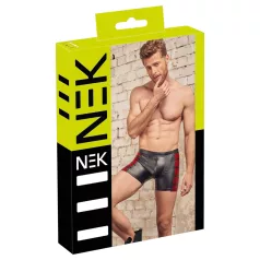 NEK - boxer uomo con inserti laterali rossi e zip - nero