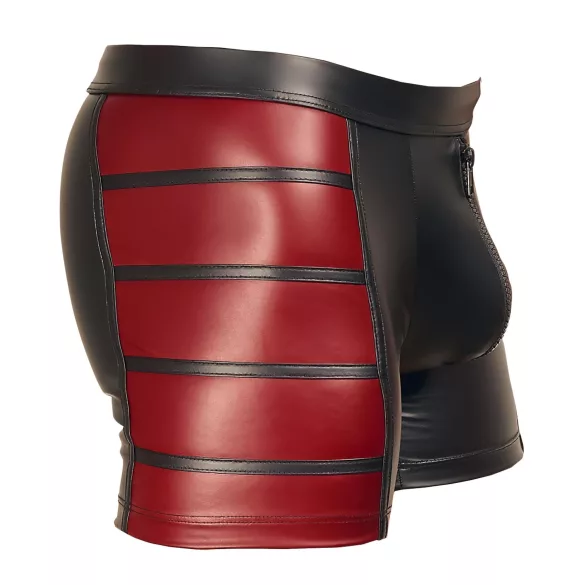 NEK - boxer uomo con inserti laterali rossi e zip - nero