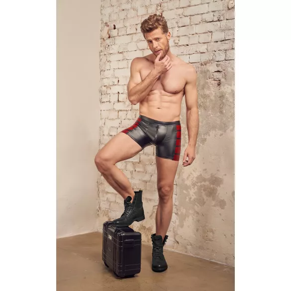 NEK - boxer uomo con inserti laterali rossi e zip - nero - M