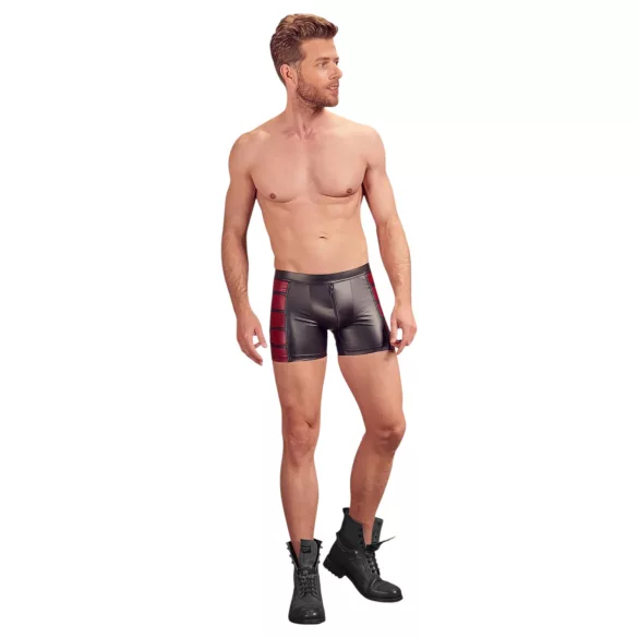 NEK - boxer uomo con inserti laterali rossi e zip - nero - M