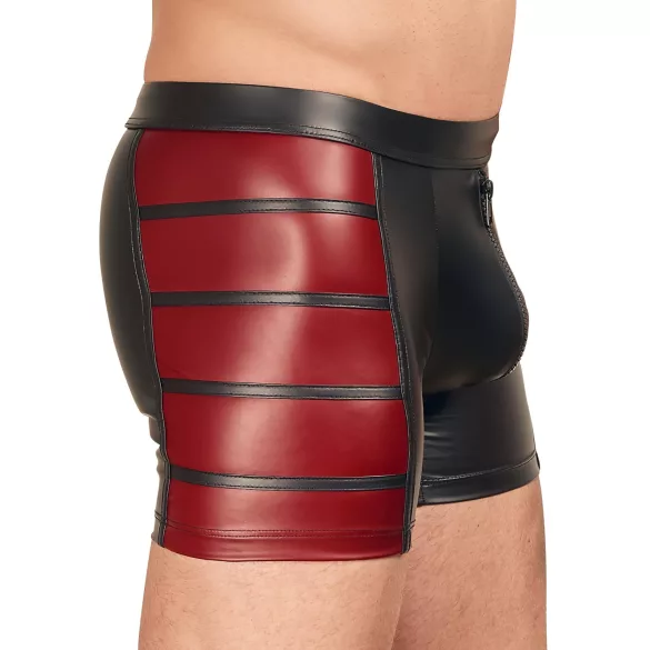 NEK - boxer uomo con inserti laterali rossi e zip - nero - XL