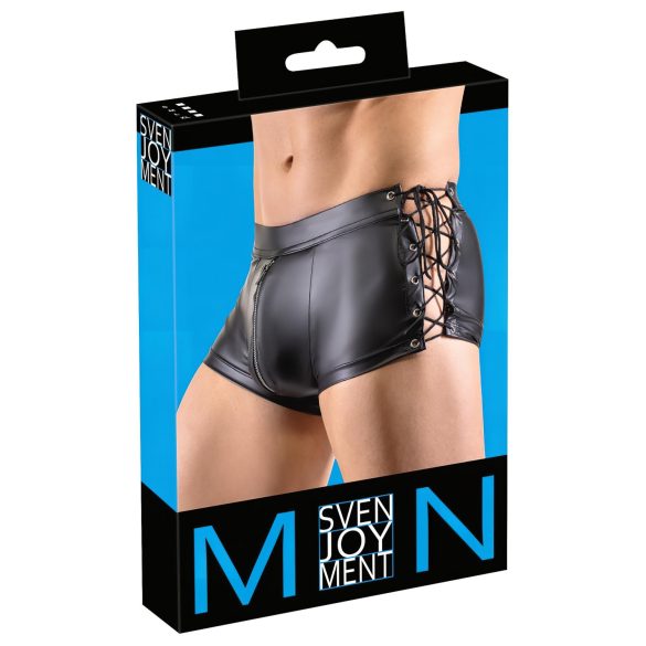 Svenjoyment - boxer opaco nero con lacci laterali