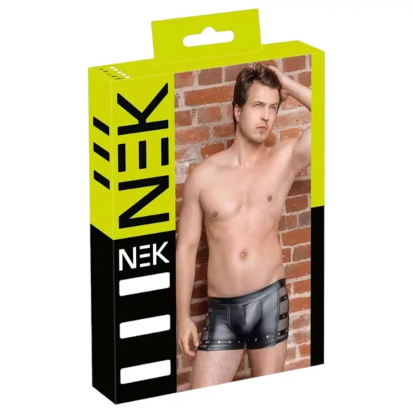 NEK - boxer uomo borchiato con cerniera - nero - L