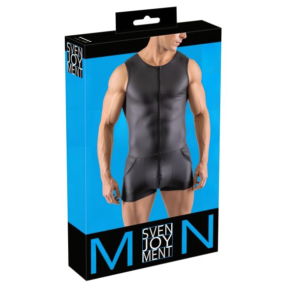 Svenjoyment - overall maschile senza maniche corto (nero) - XL