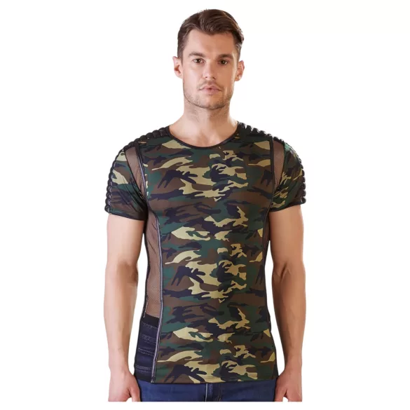 NEK - t-shirt mimetico da uomo (verde-marrone)