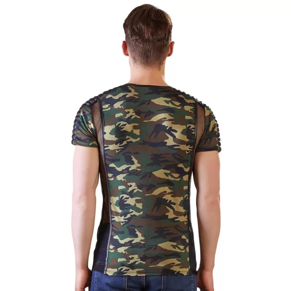 NEK - t-shirt mimetico da uomo (verde-marrone)