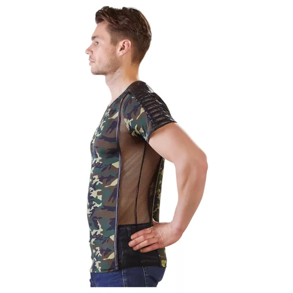 NEK - t-shirt mimetico da uomo (verde-marrone) - 2XL