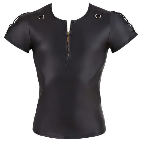 NEK - Top maschile maniche corte nero effetto opaco - L