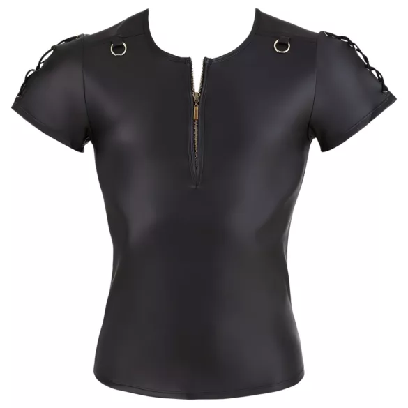 NEK - Top maschile maniche corte nero effetto opaco - XL