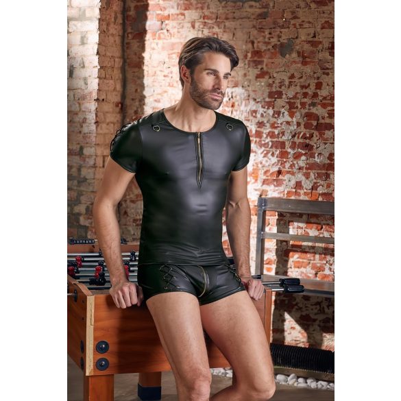 NEK - Top maschile maniche corte nero effetto opaco - 2XL