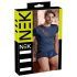 NEK - maglia uomo blu con lacci e dettagli a rete nera - L