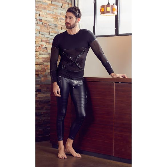 NEK - maglia manica lunga con spallacci da uomo (nero) - M