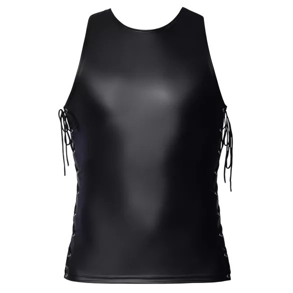 Svenjoyment - maglia opaca nera da uomo con stringatura laterale