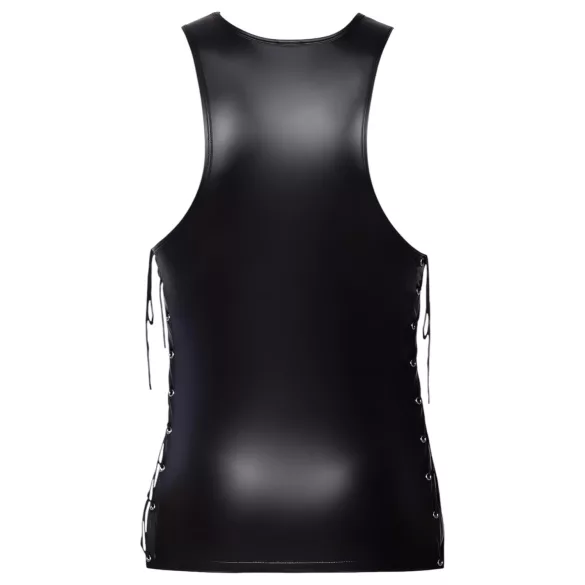 Svenjoyment - maglia opaca nera da uomo con stringatura laterale