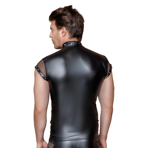 NEK - maglia uomo borchiata e traforata (nero)