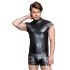 Maglia da uomo nera con inserti a rete e borchie - M