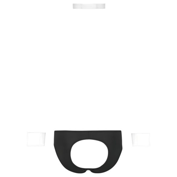 Svenjoyment - tanga da cameriere uomo - set costume nero bianco - L