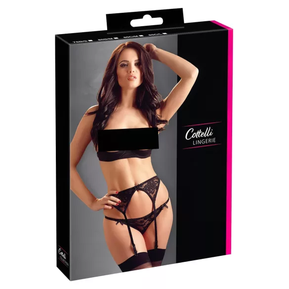 Cottelli - set erotico 3 pezzi - nero - 80C/M