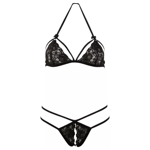 Cottelli - completo intimo aperto in pizzo - nero - M