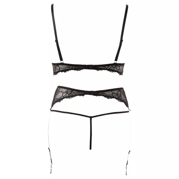 Abierta Fina - set lingerie in pizzo con perle