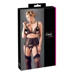   Cottelli Plus Size - Set intimo donna curvy - pizzo nero - XXL